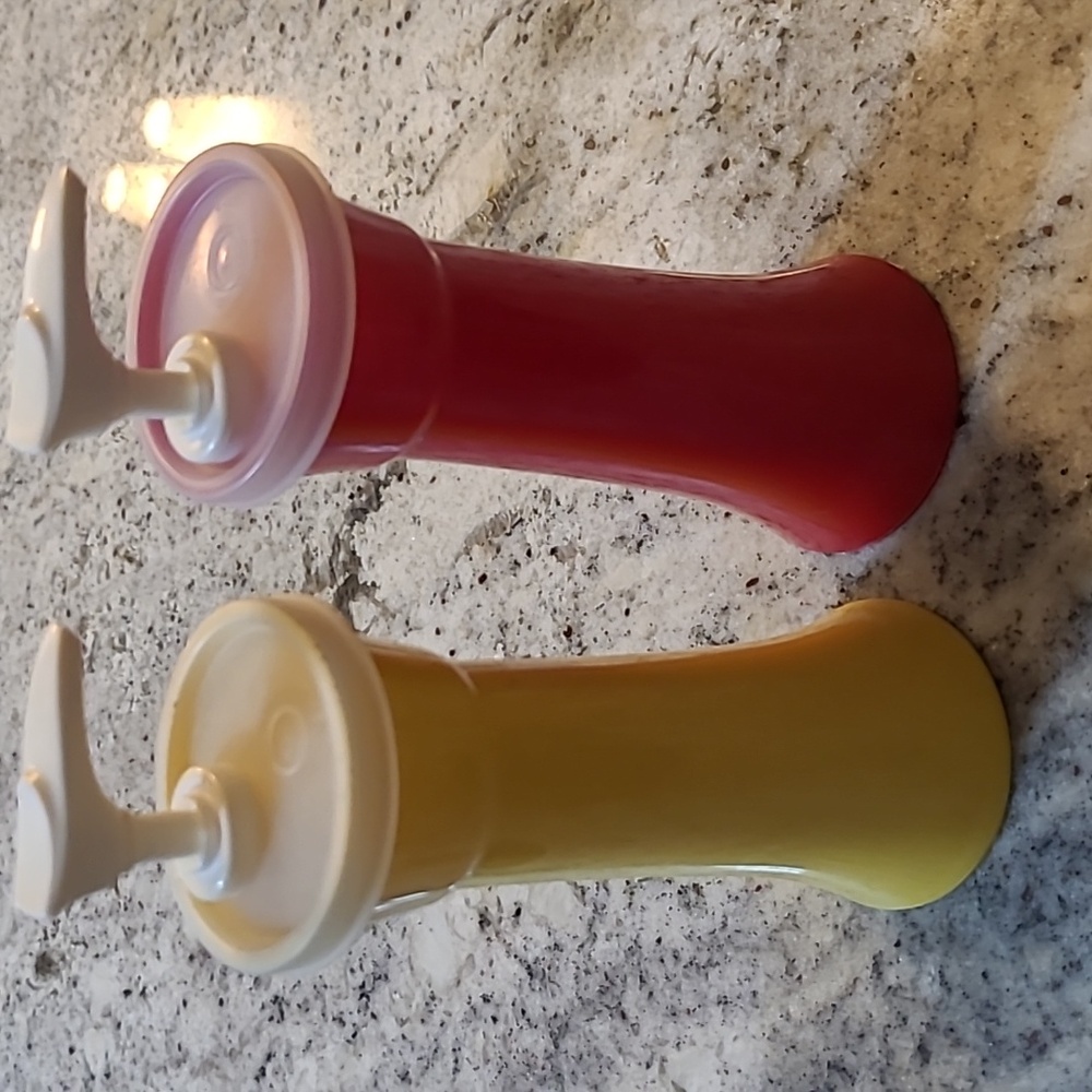 Vintage Tupperwear Red and Yellow Dispenser Set